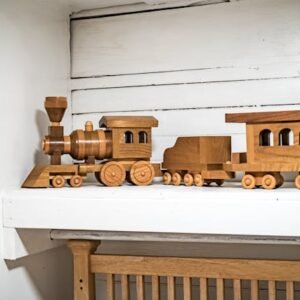 wooden toy train set